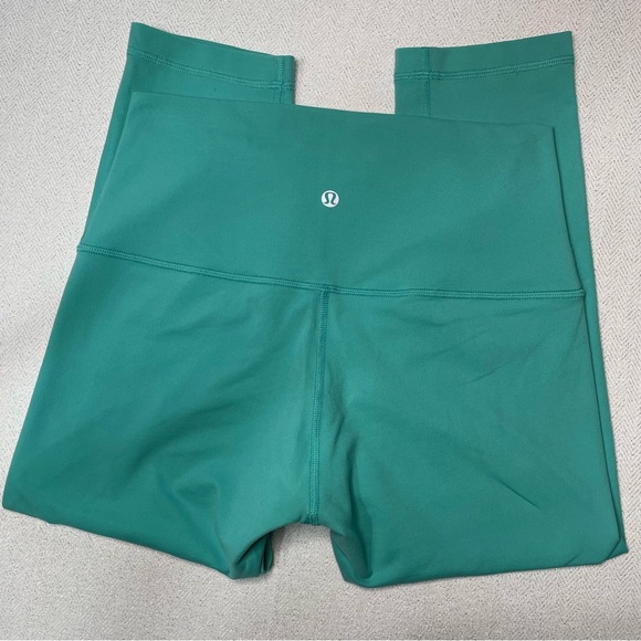Lululemon Wunder Under High Rise Crops Bali Breeze Roll Down Crop Leggings 8 - Picture 10 of 14